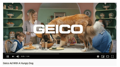 Video ad for Geico