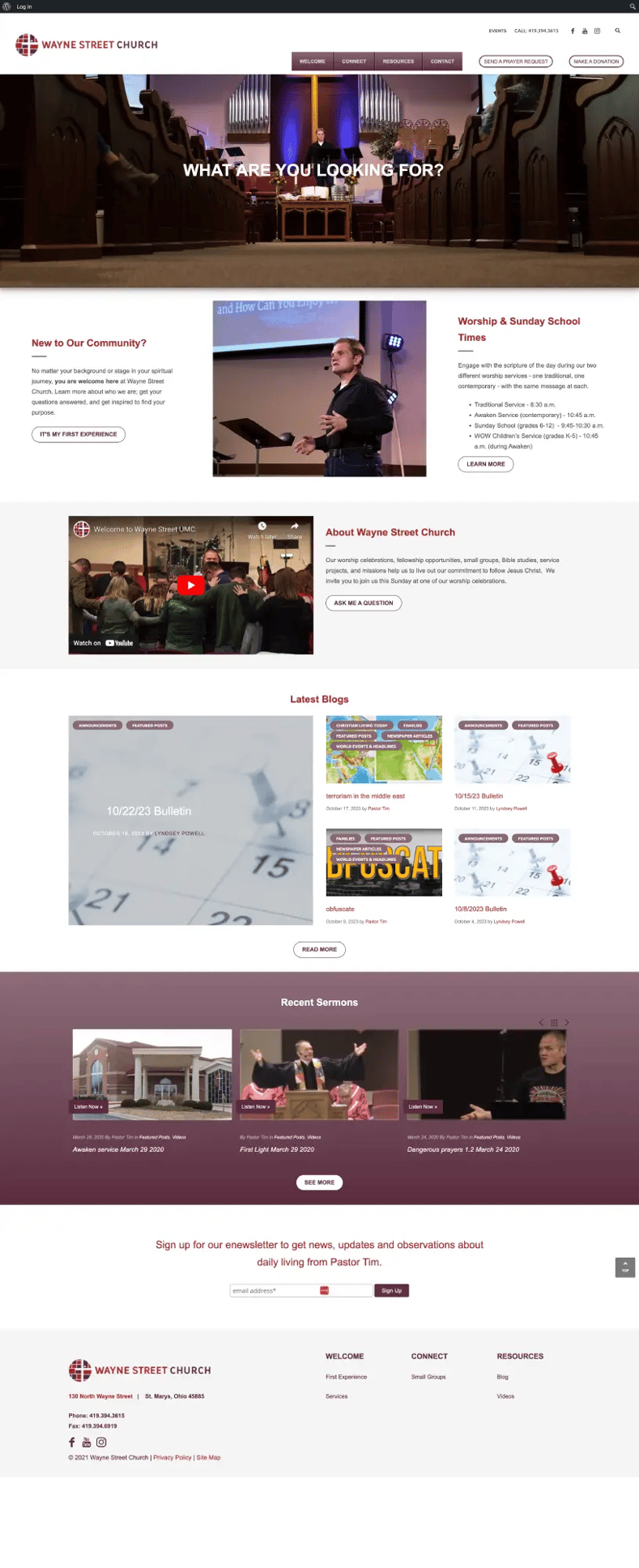 wayne street church home page