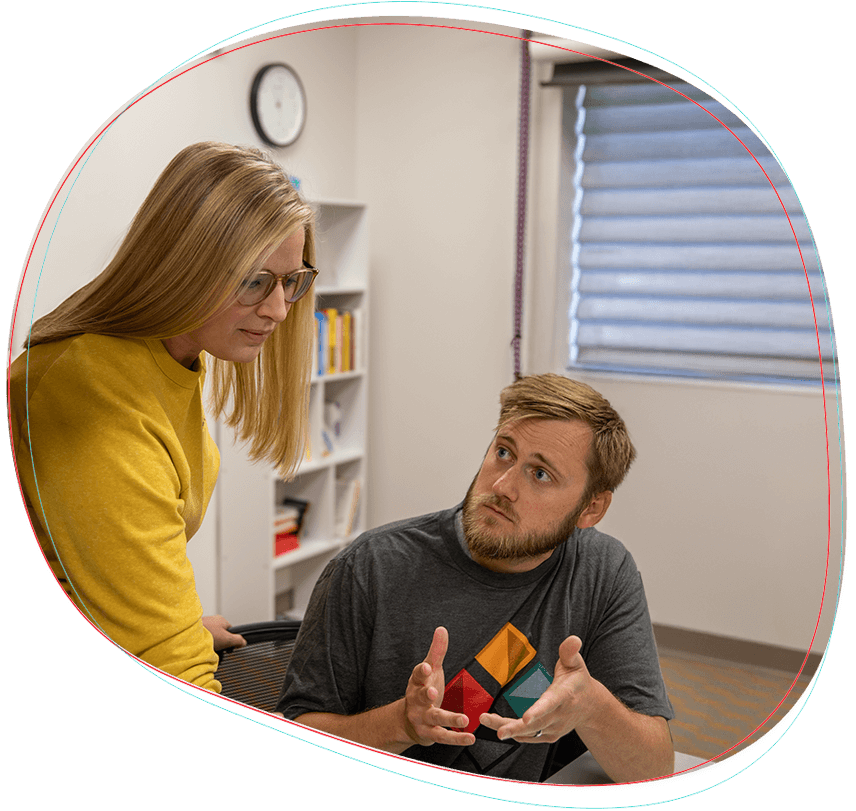 Team members talking about a strategy