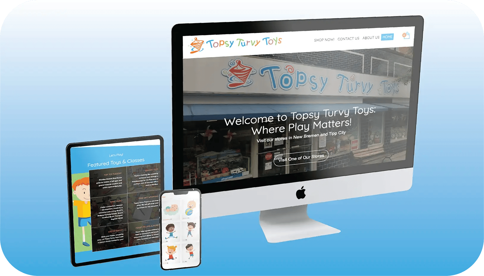 Topsy Turvy Toys Website Mockups