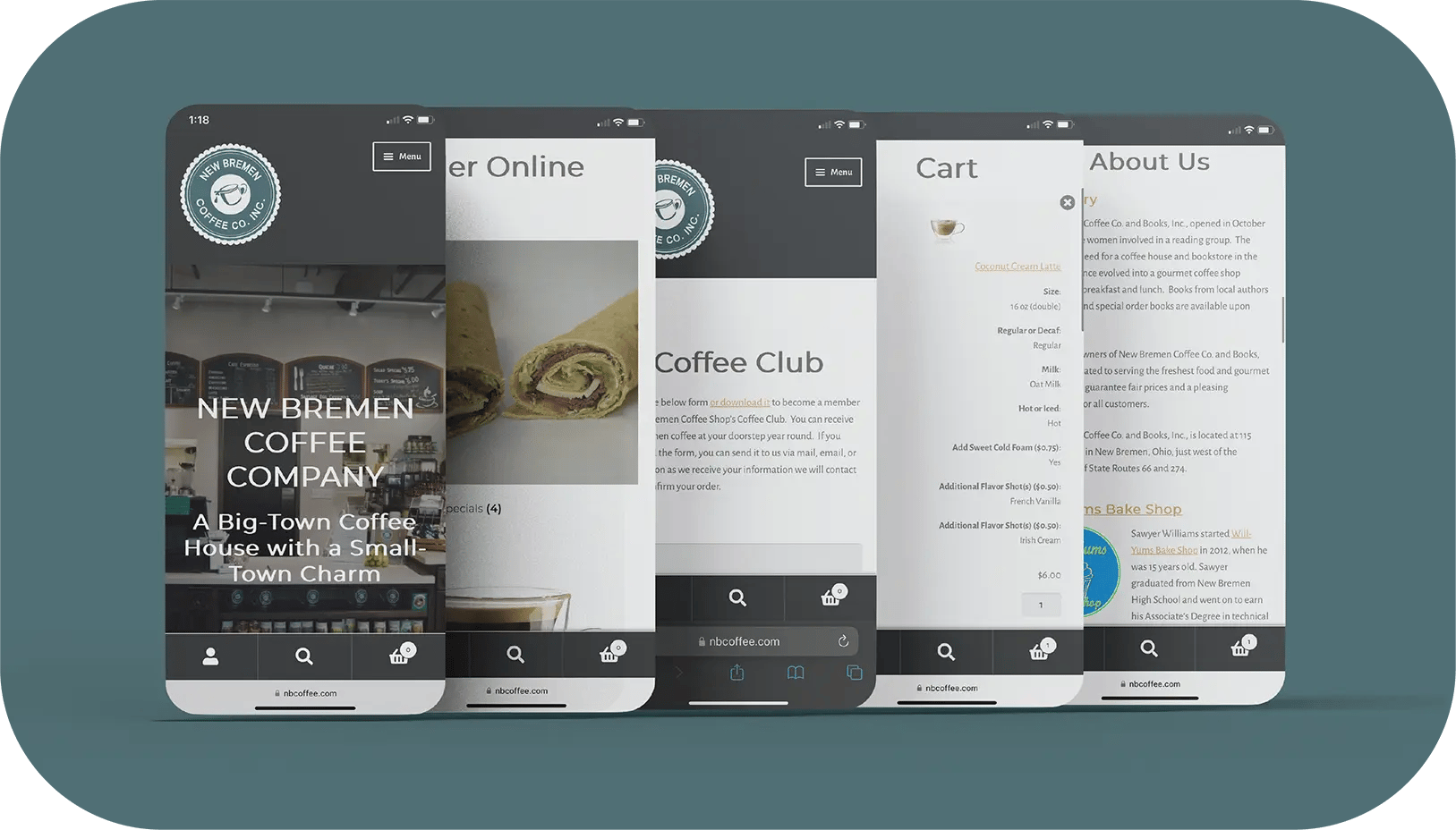 New Bremen Coffee Company Website Mockups