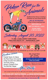 Poker Run for the animals flyer