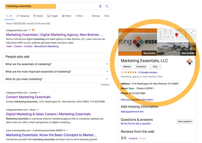 Example of Marketing Essentials Knowledge graph 