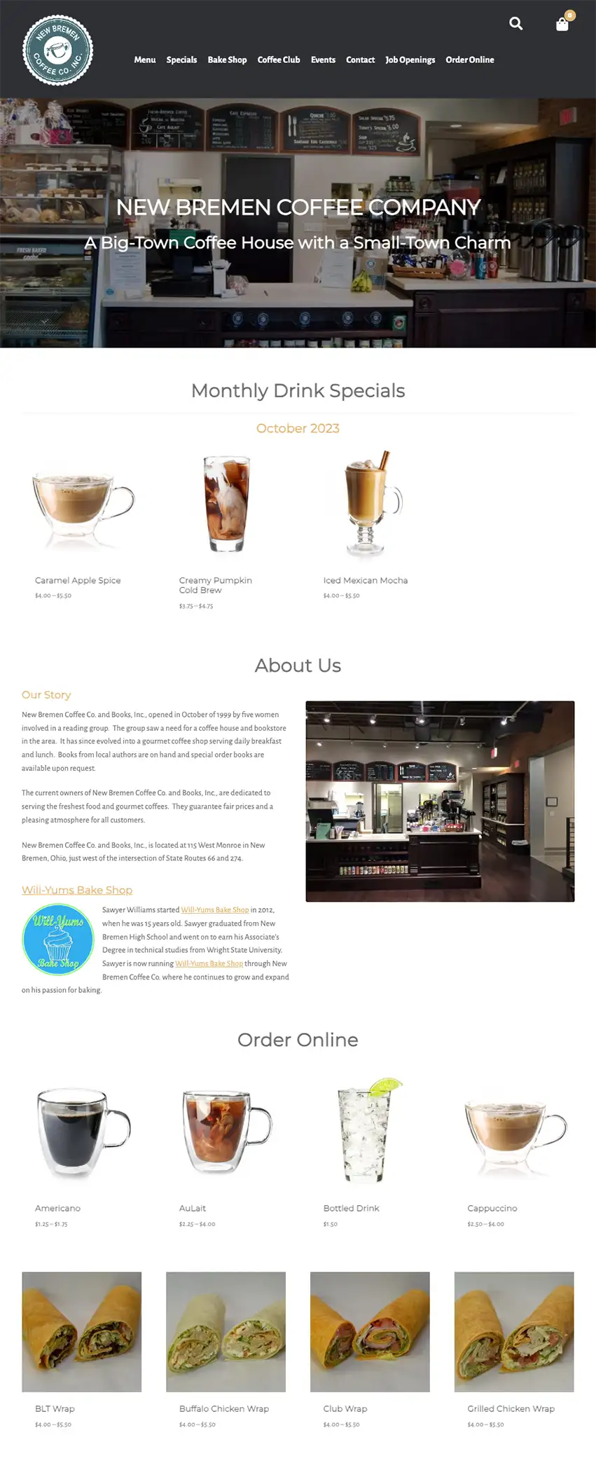 New Bremen Coffee Company Website 1