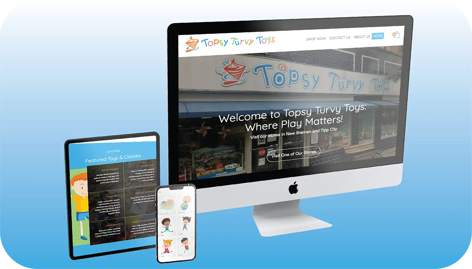 Topsy Turvy Toys Website Mockups