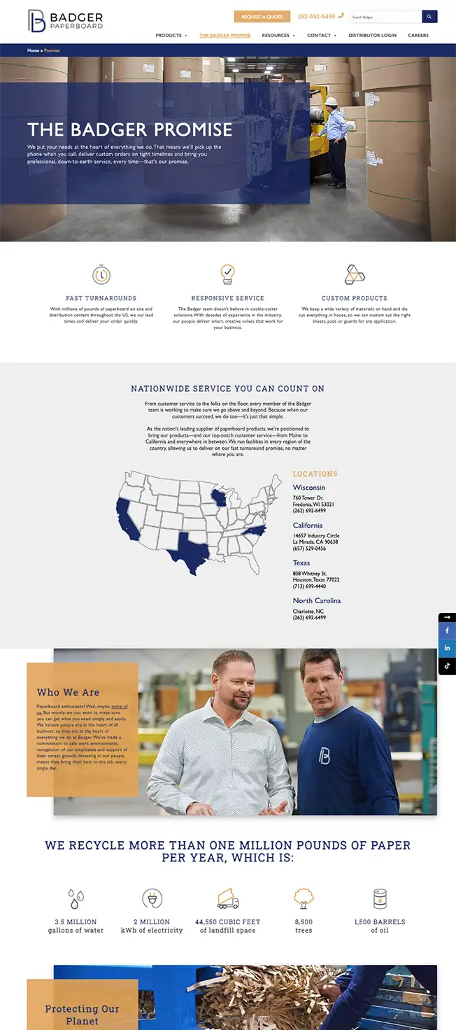 Badger Paperboard Website 2