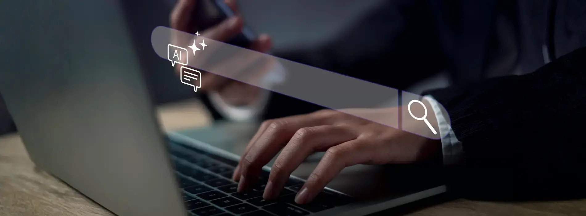 Woman using AI as a search engine