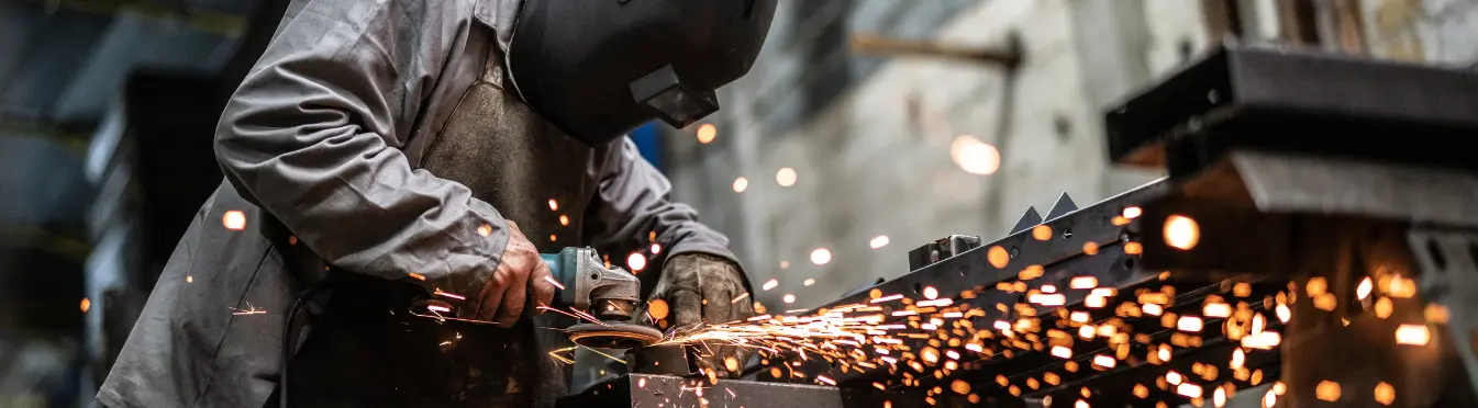 Industrial man welding