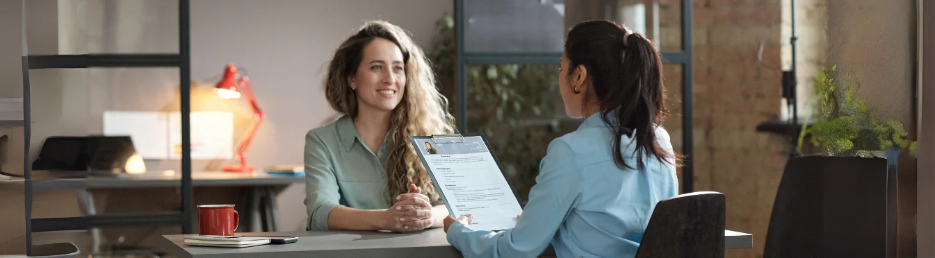 Two women in a job interview