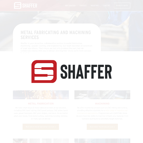 shaffer metal fab branding and website