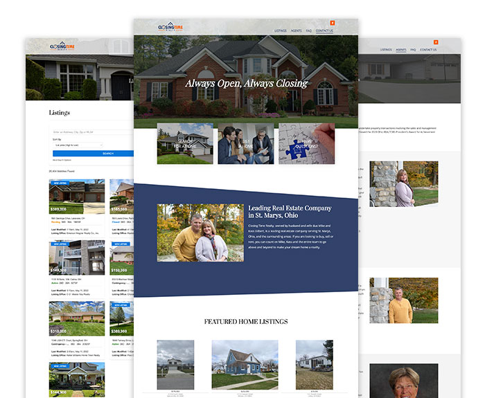 Closing Time Realty Website Designs